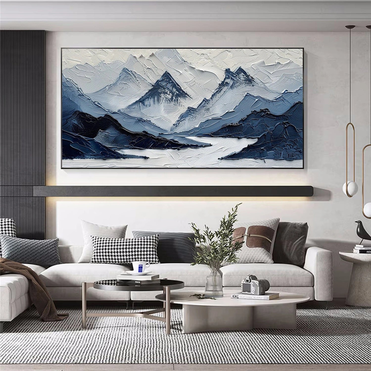 Abstract Mountain Textured Canvas Art #WT254