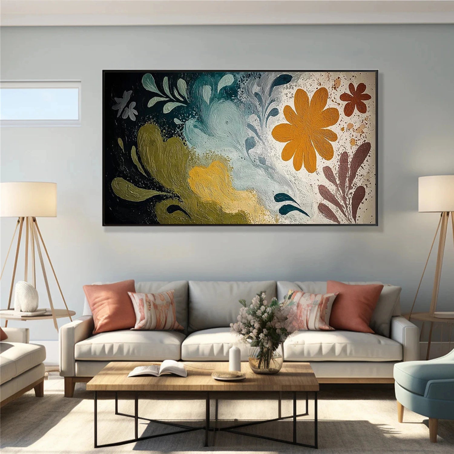 Tree And Flower Abstract Wall Art #TF199