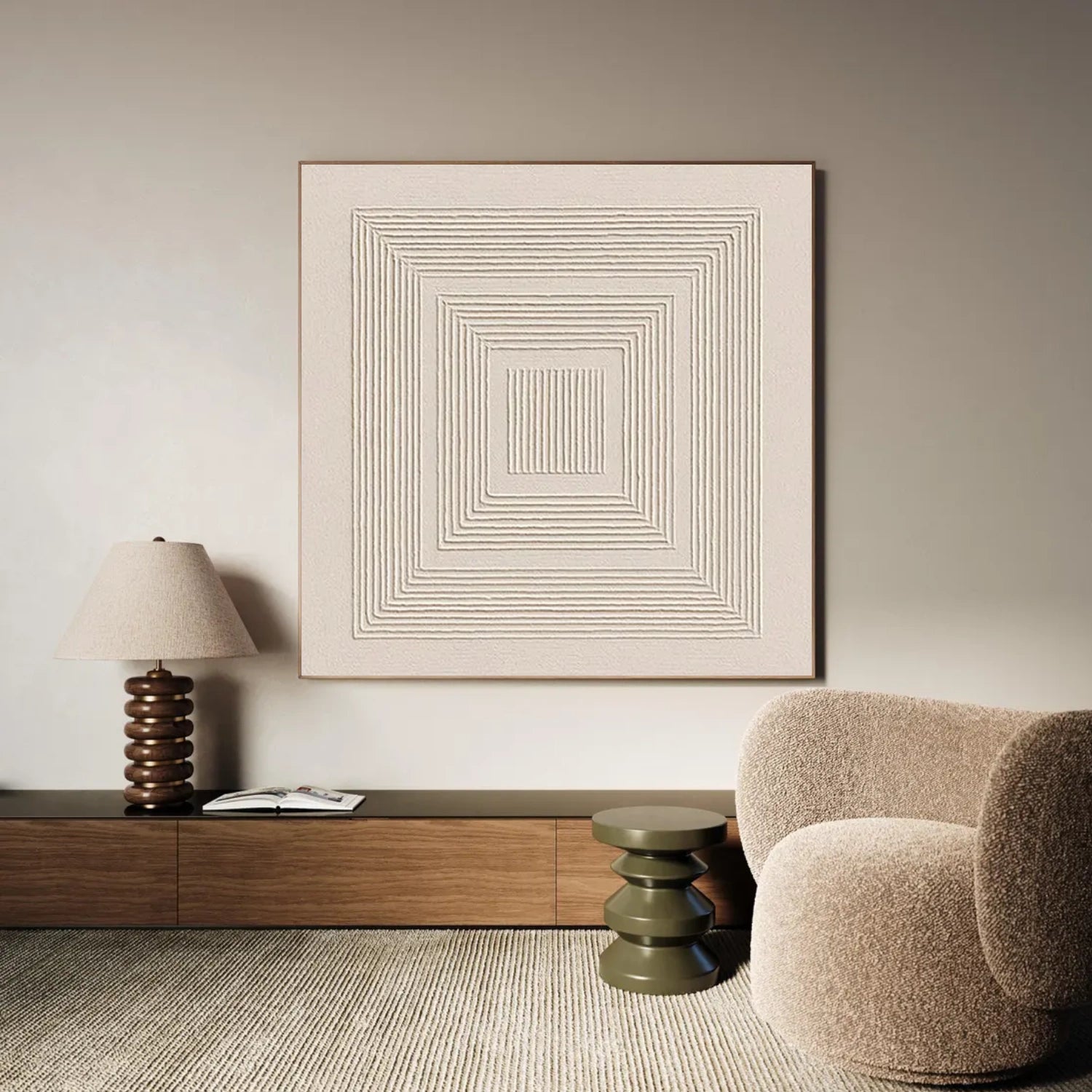 White Textured Minimalist Wall Art #WT243