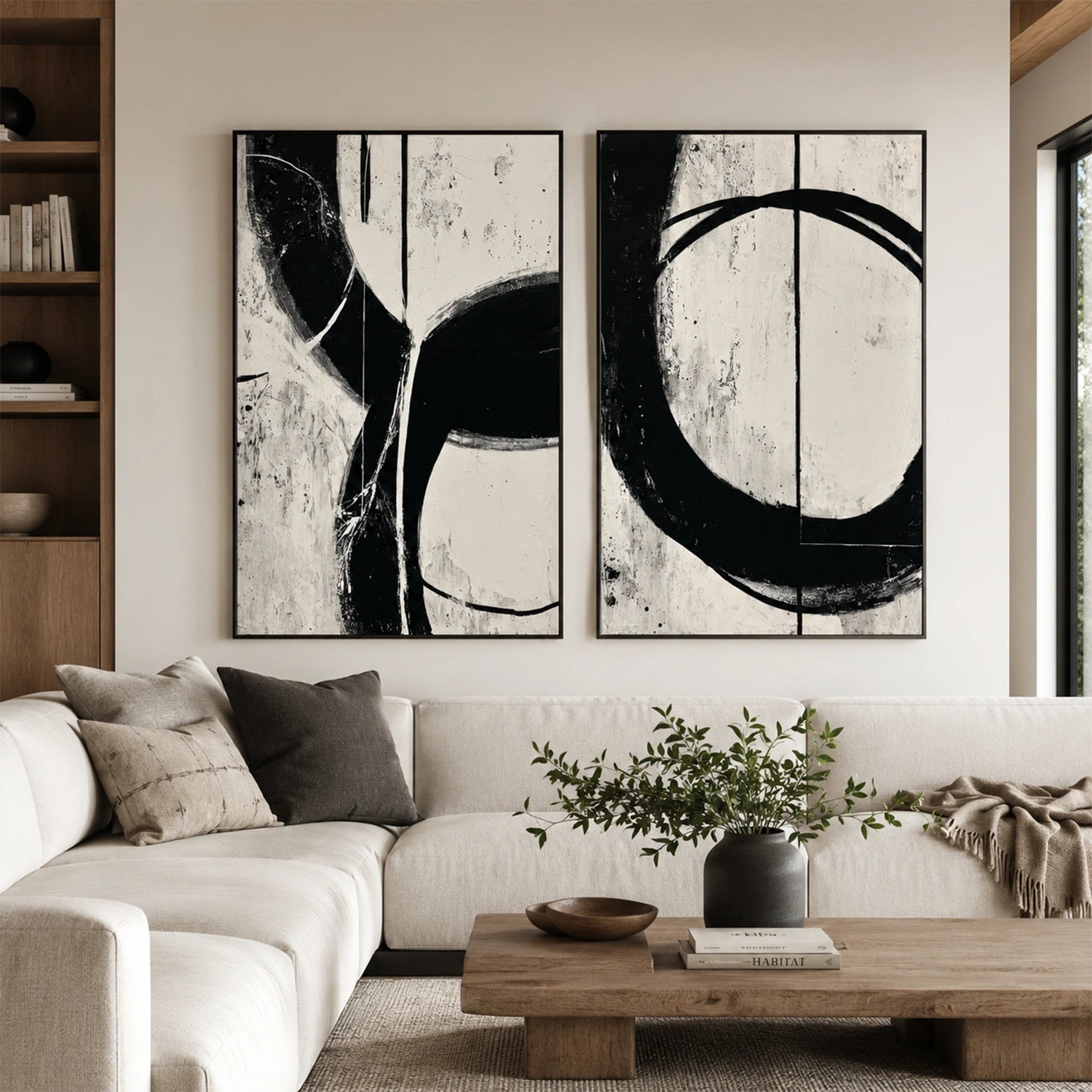 Wabi Sabi Abstract Canvas Art Set of 2 #WA271
