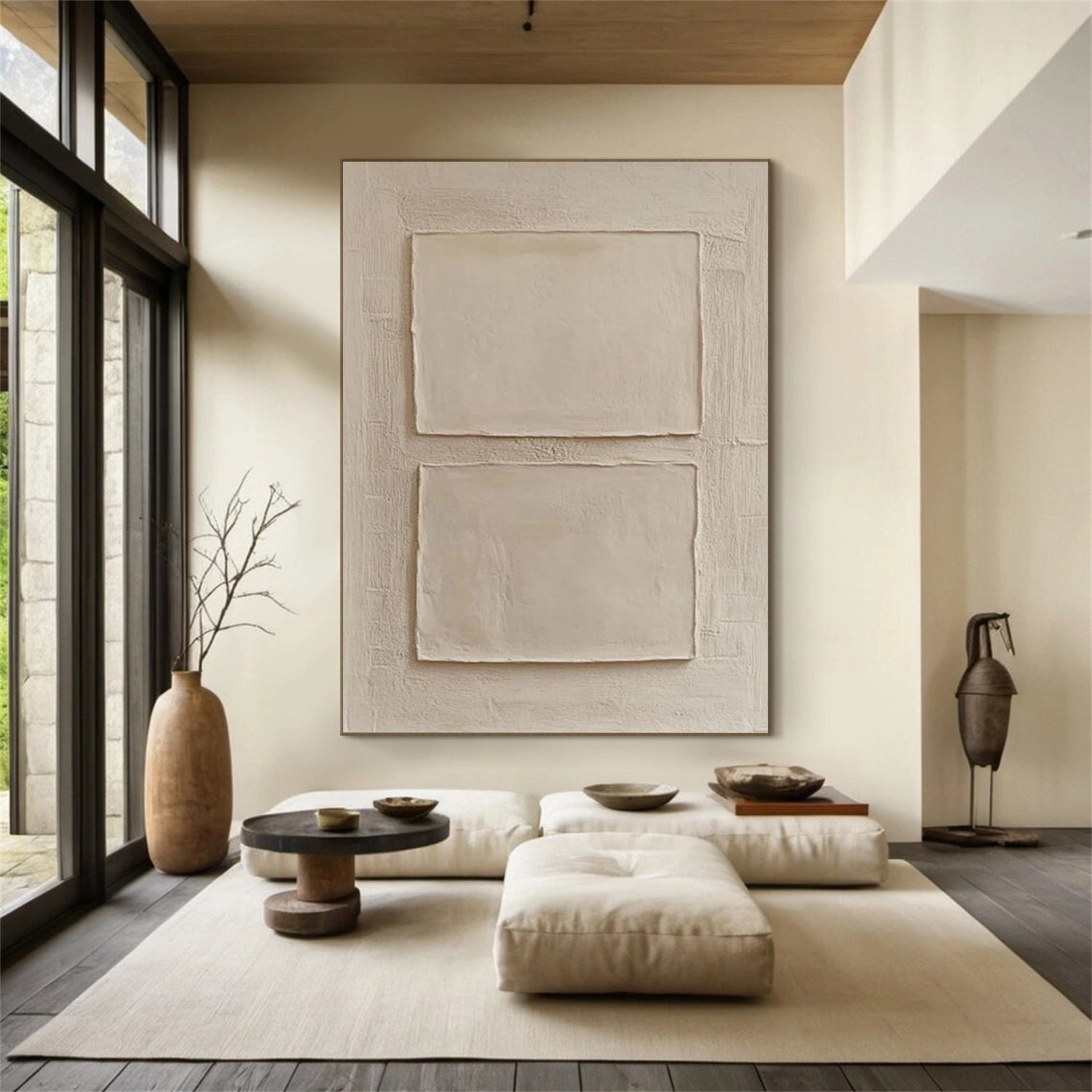 White Textured Minimalist Wall Art #WT235