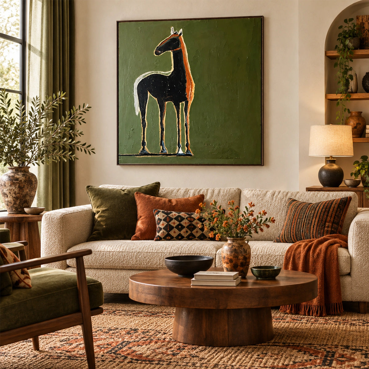 Abstract Animal Art Horse Wall Art #AT097