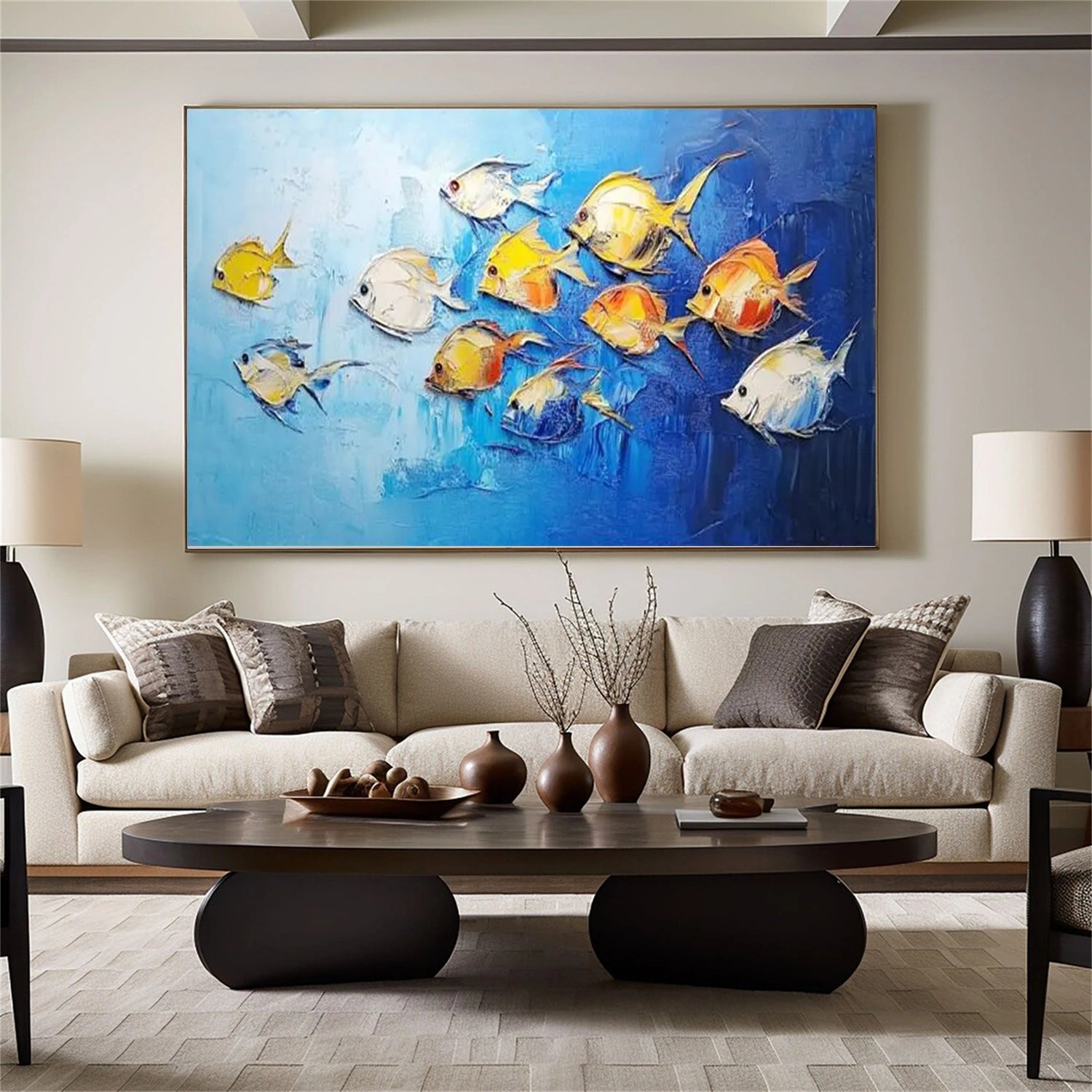 Abstract Animal Art Fish Textured Wall Art #AT021