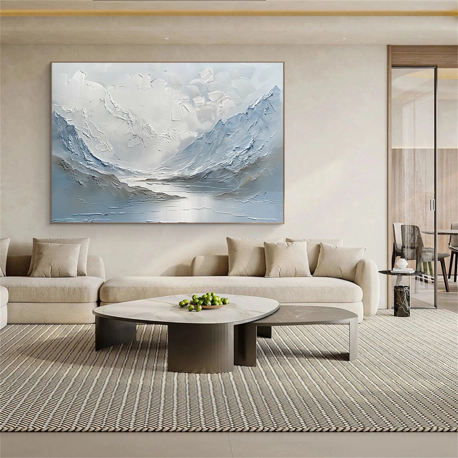Abstract Mountain Textured Canvas Art #WT253