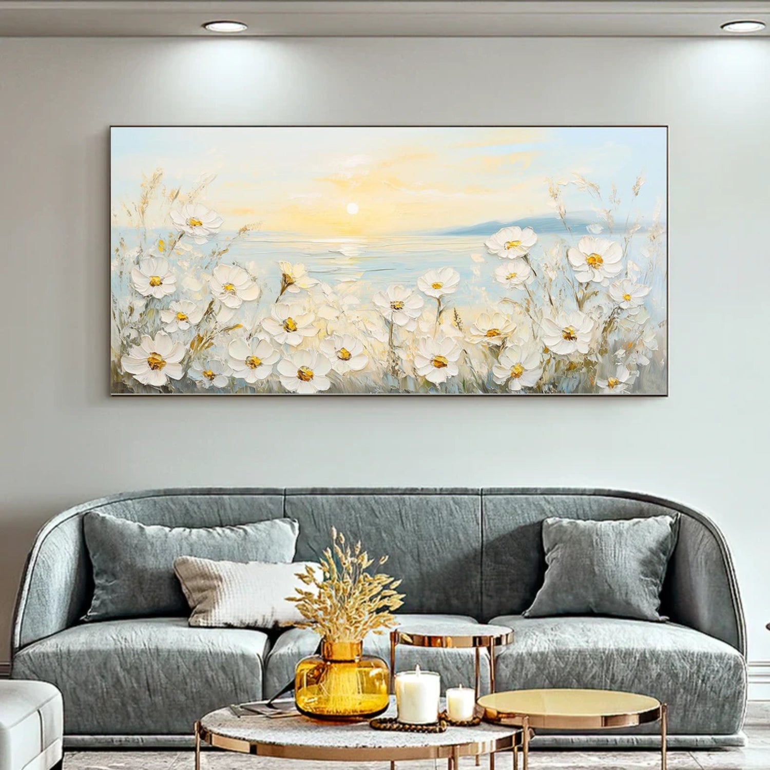 Tree And Flower Abstract Textured  Wall Art #TF191