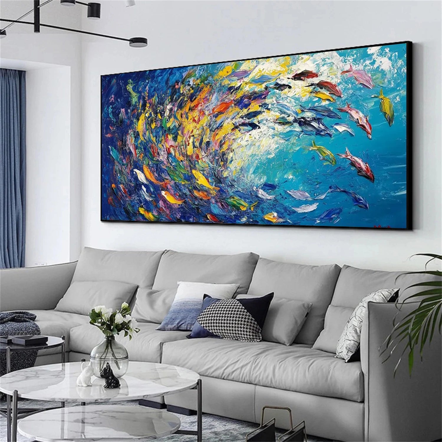 Abstract Animal Art Fish Textured Wall Art #AT020
