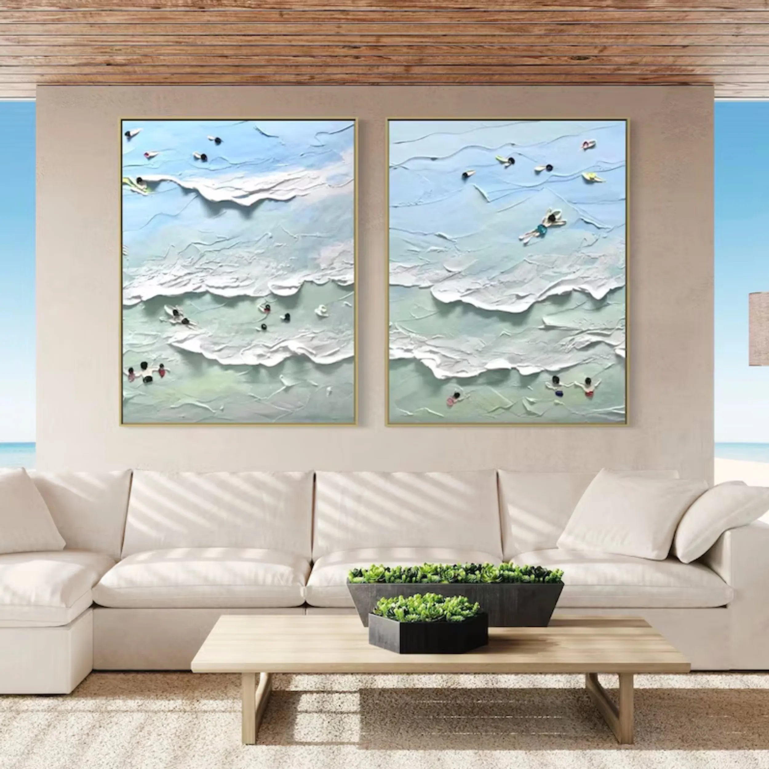 Sky And Ocean Painting Set of 2 #SO133