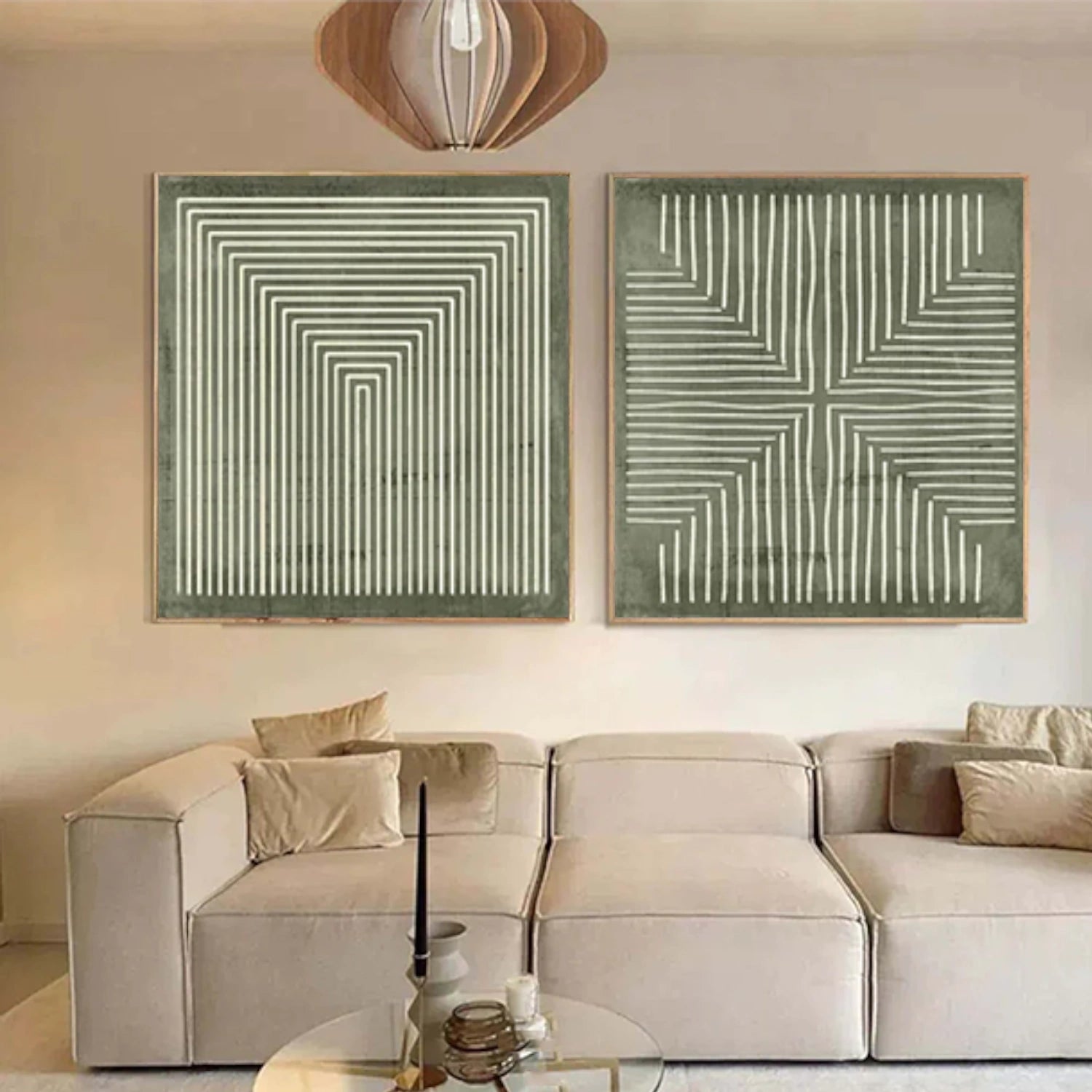 Wabi Sabi Abstract Textured Canvas Art Set of 2 #WA206
