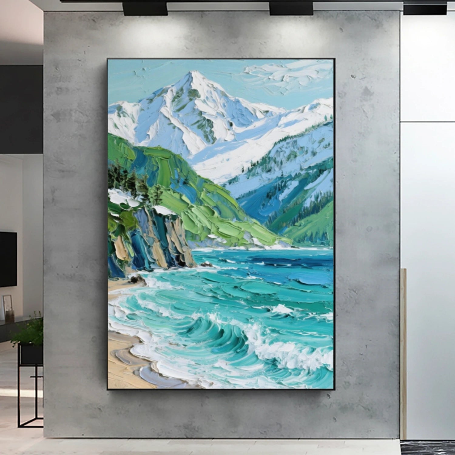 Colorful Abstract Mountain Textured Canvas Art #WT200