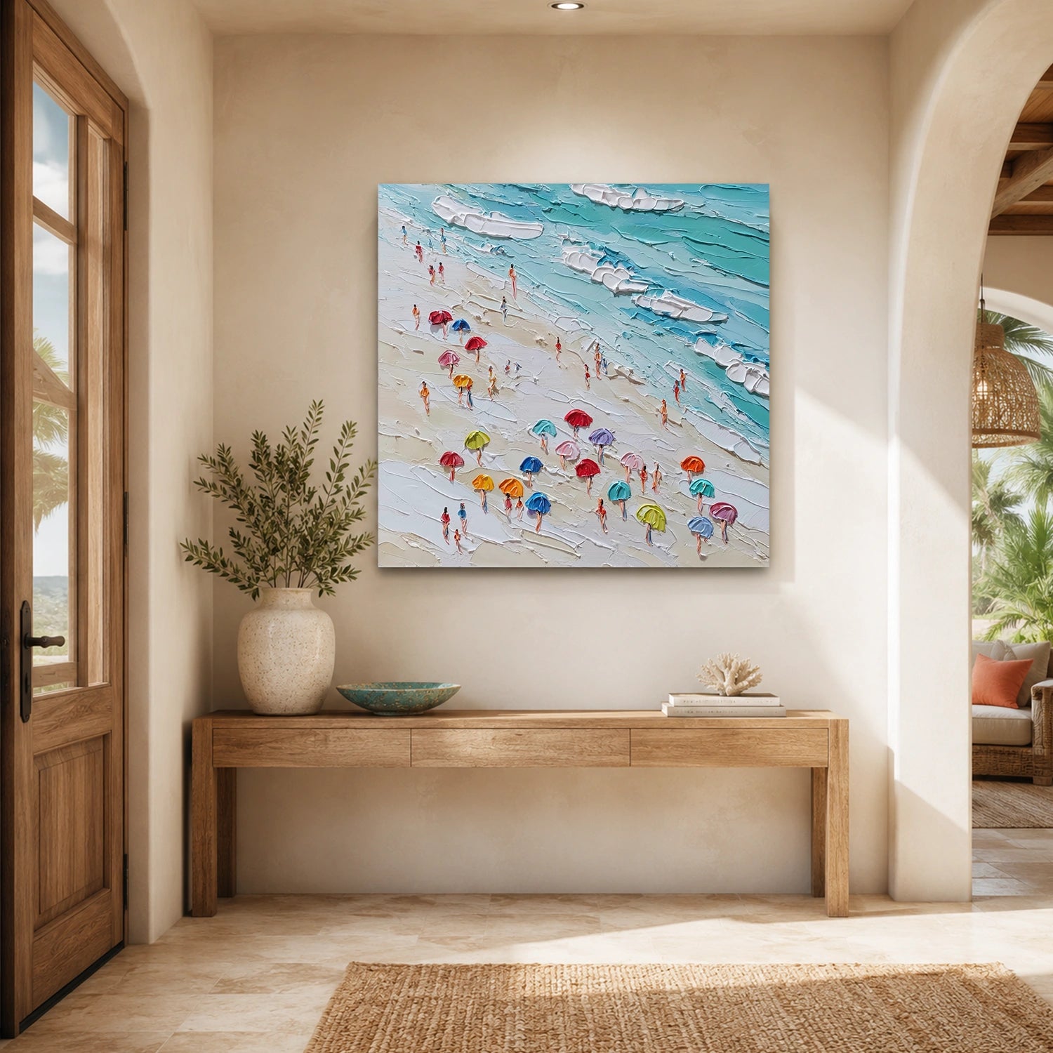 Sky And Ocean Abstract Textured Wall Art #SO425