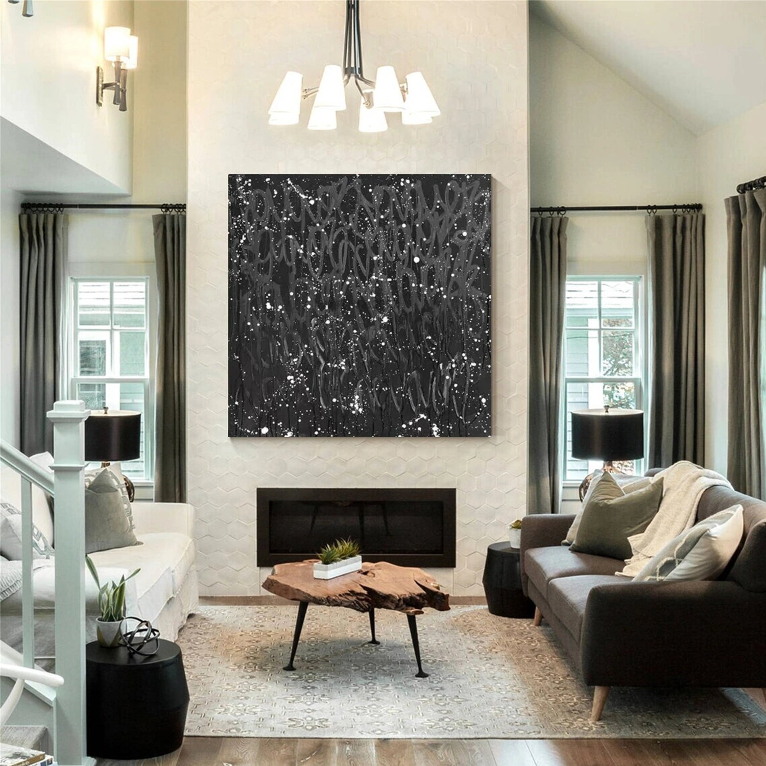 Black and White Abstract Wall Art #AW180