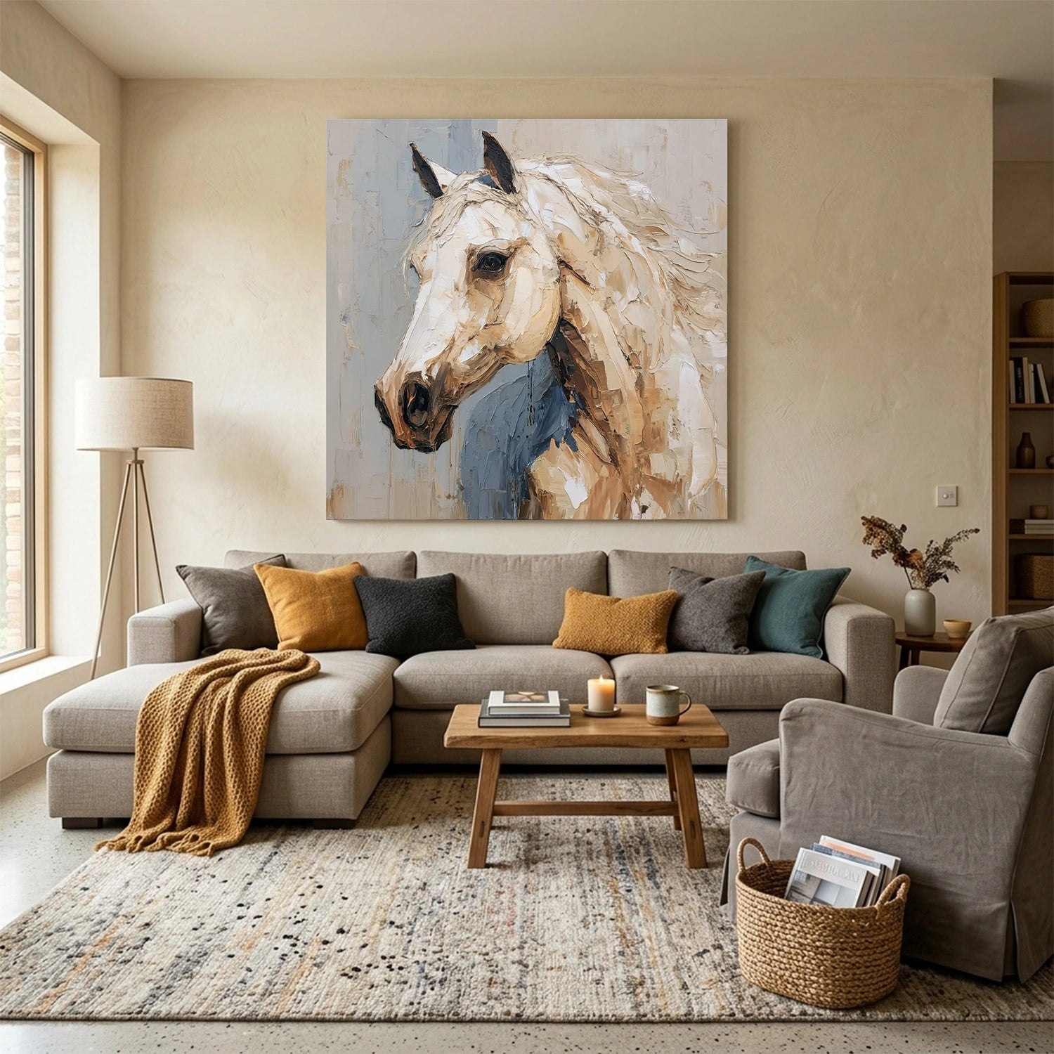 Abstract Animal Art Horse Textured Wall Art #AT091