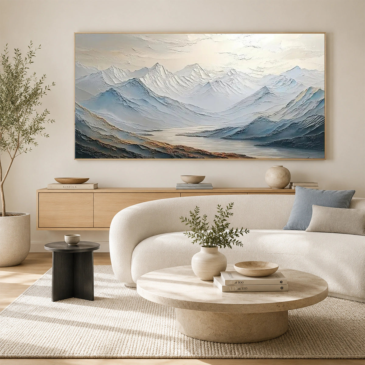 Abstract Mountain Textured Canvas Art #WT273