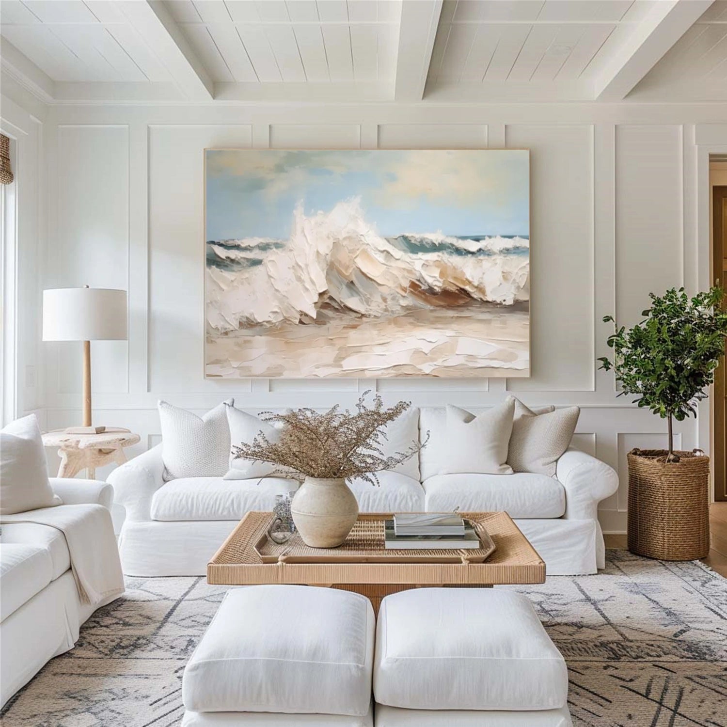 Sky And Ocean Abstract Textured Wall Art #SO264