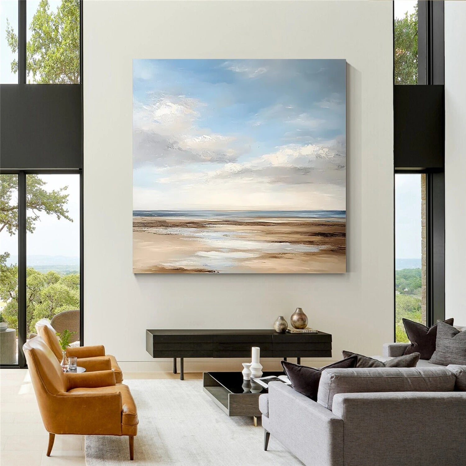Sky And Ocean Abstract Wall Art #SO307