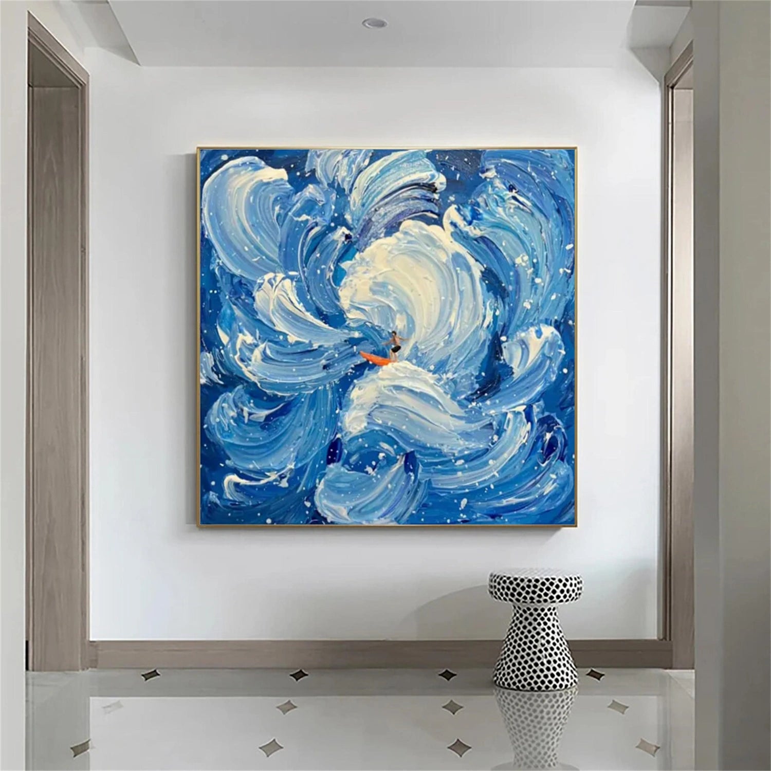 Surfing Sport Textured Wall Art #BA003