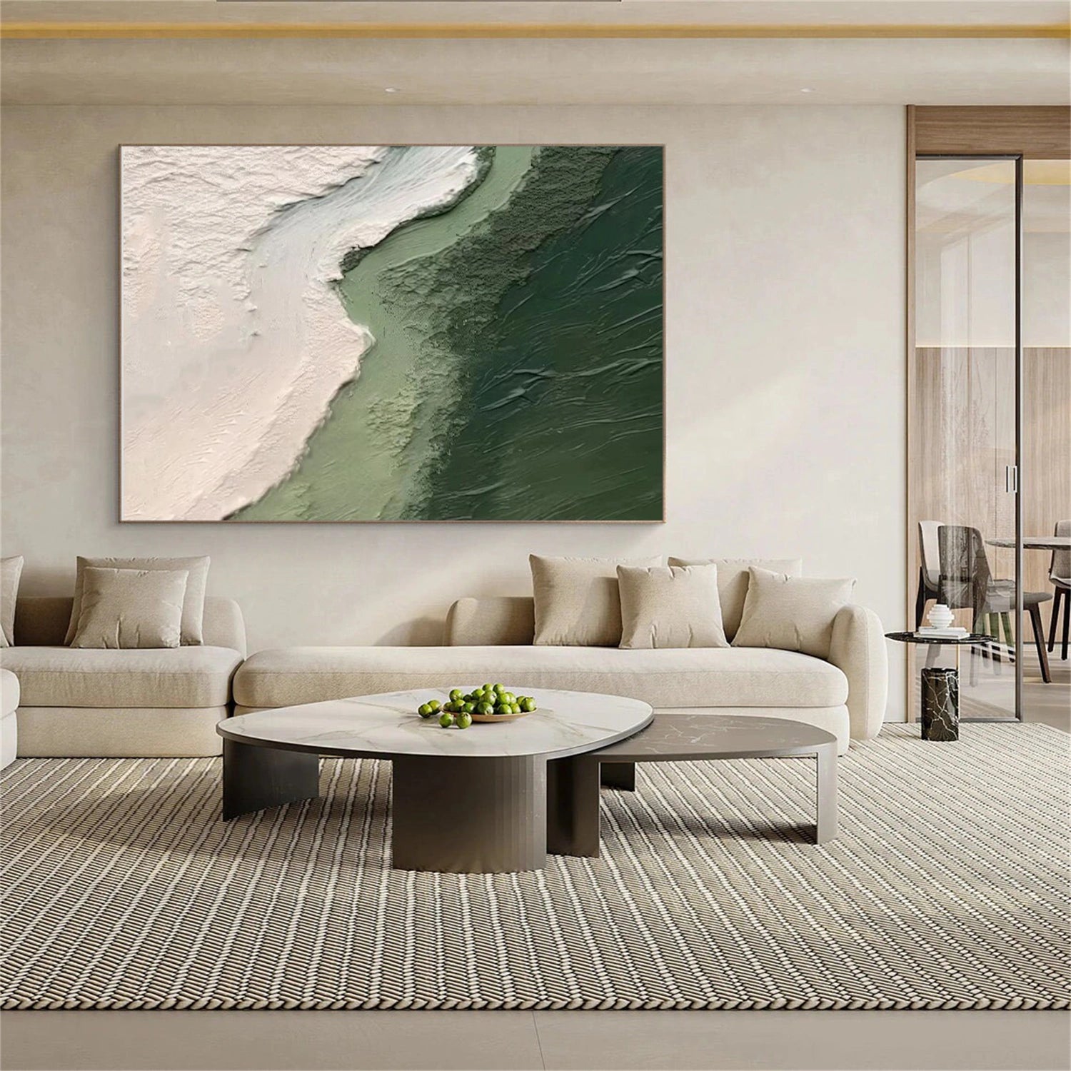 Green Textured Minimalist Wall Art #GT051