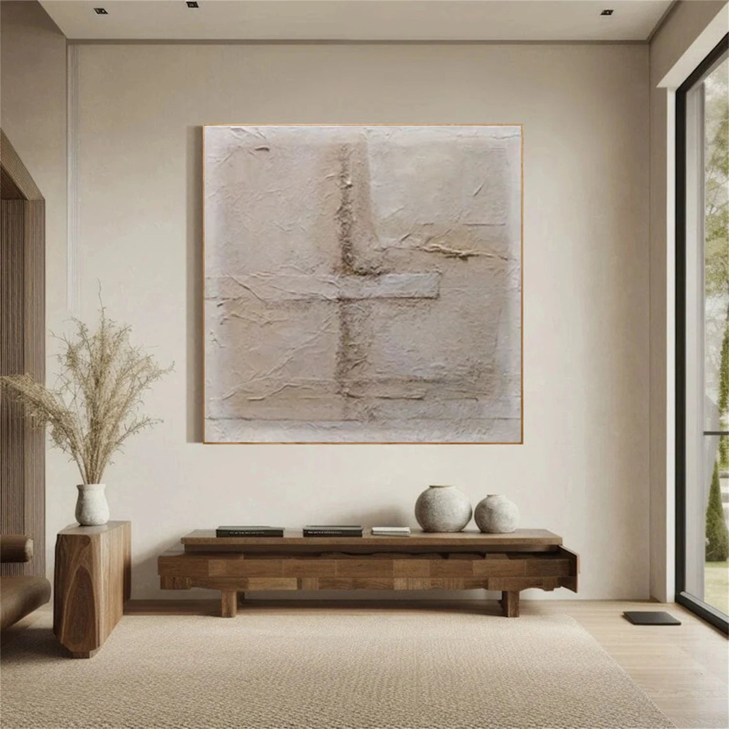 Wabi Sabi Abstract Textured Canvas Art #WA222