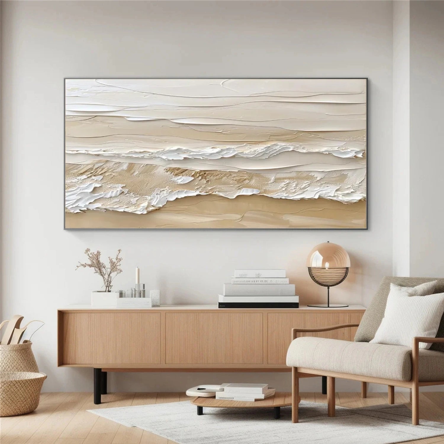 Sky And Ocean Abstract Textured Wall Art #SO316