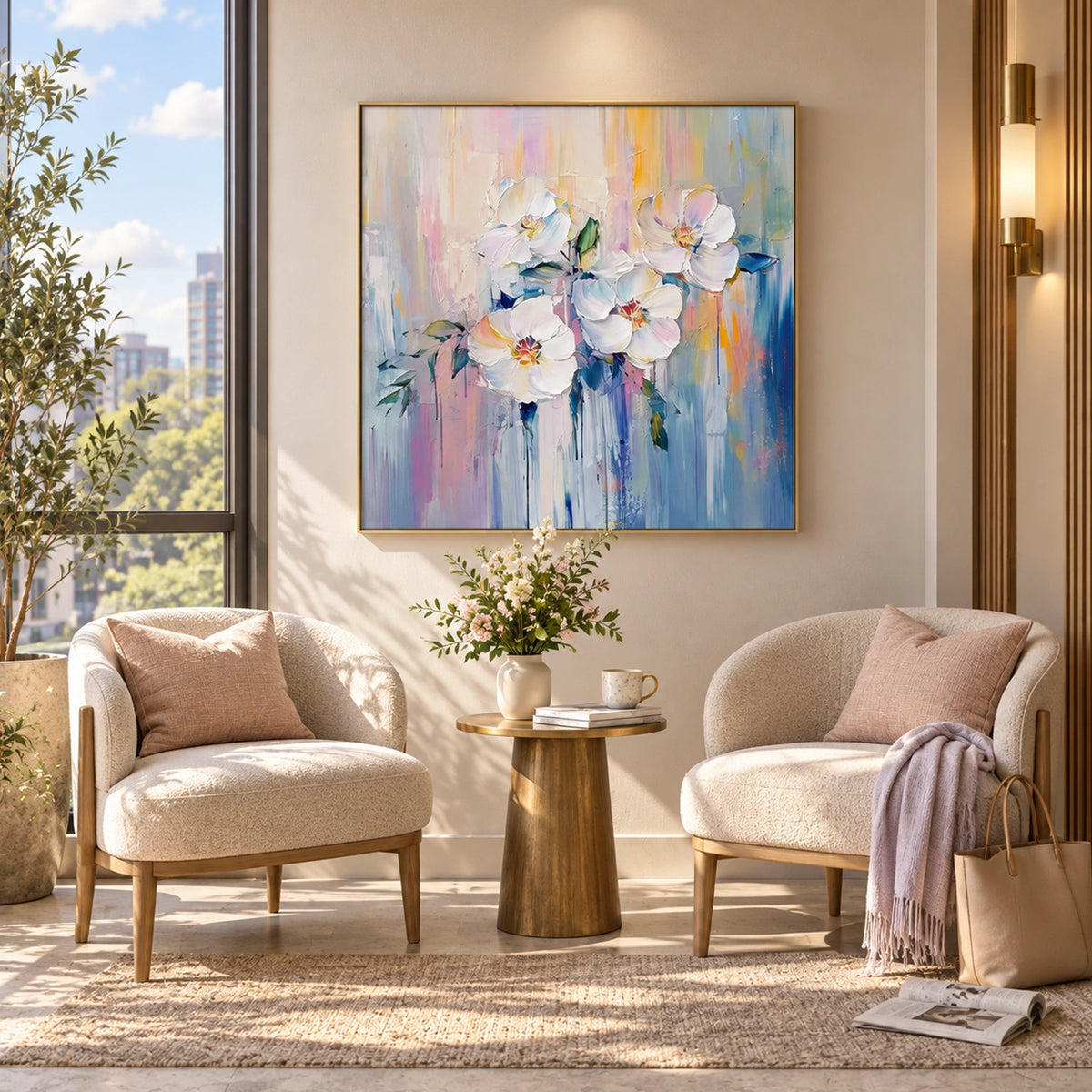 Tree And Flower Abstract Wall Art #TF237