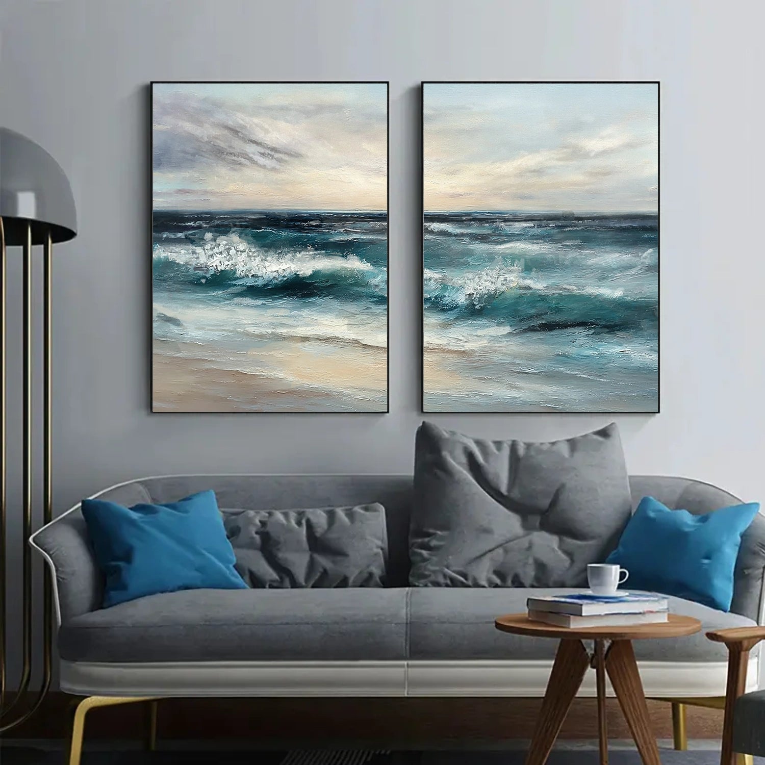 Sky And Ocean Abstract Wall Art Set of 2 #SO326