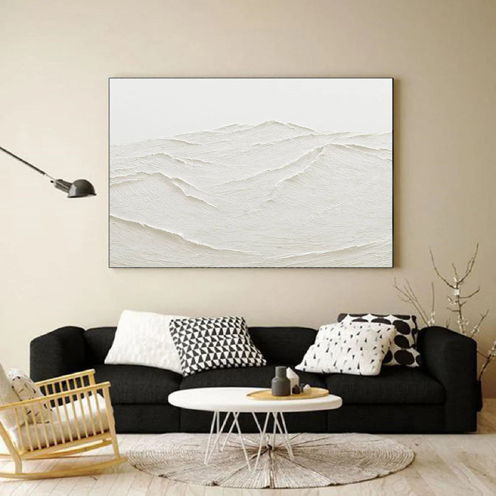 White Textured Minimalist Wall Art #WT029