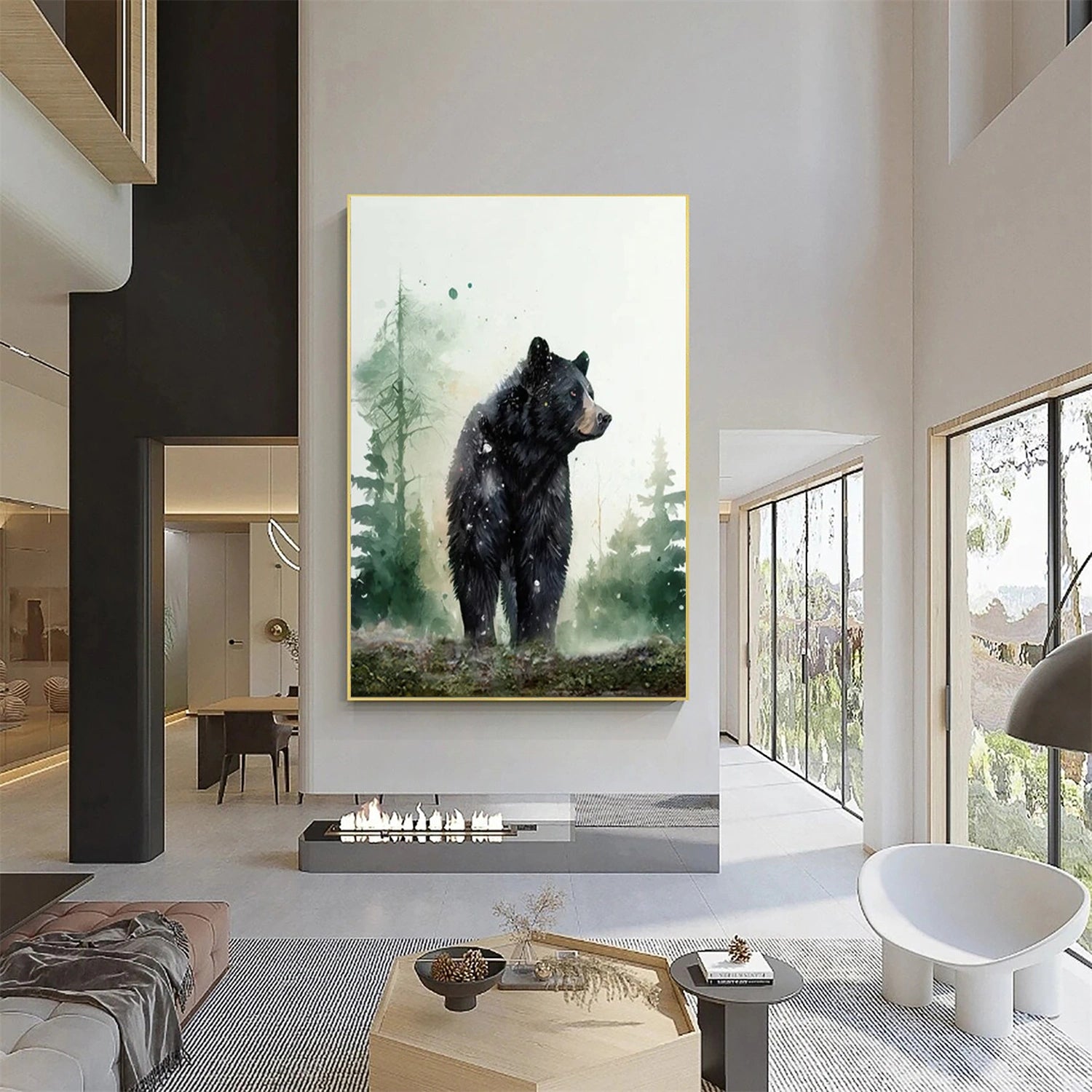 Abstract Animal Art Ursus thibetanus Wall Art #AT040