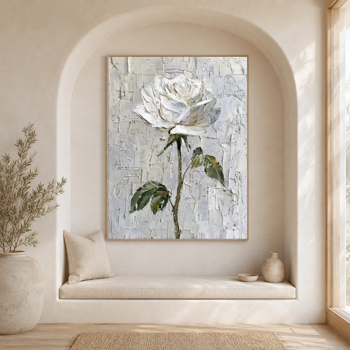 Tree And Flower Abstract Textured Wall Art #TF220