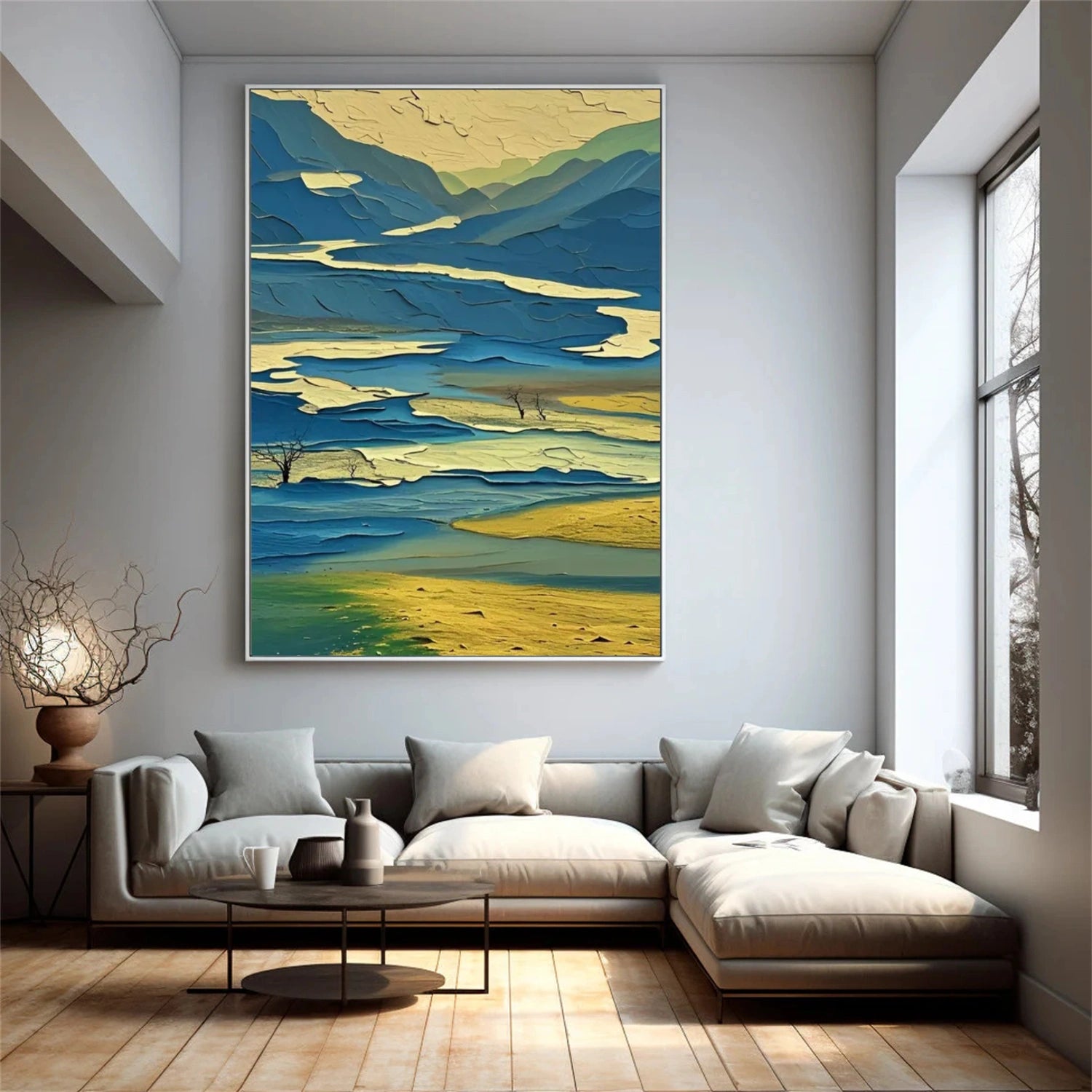 Abstract Mountain Textured Canvas Art #WT213