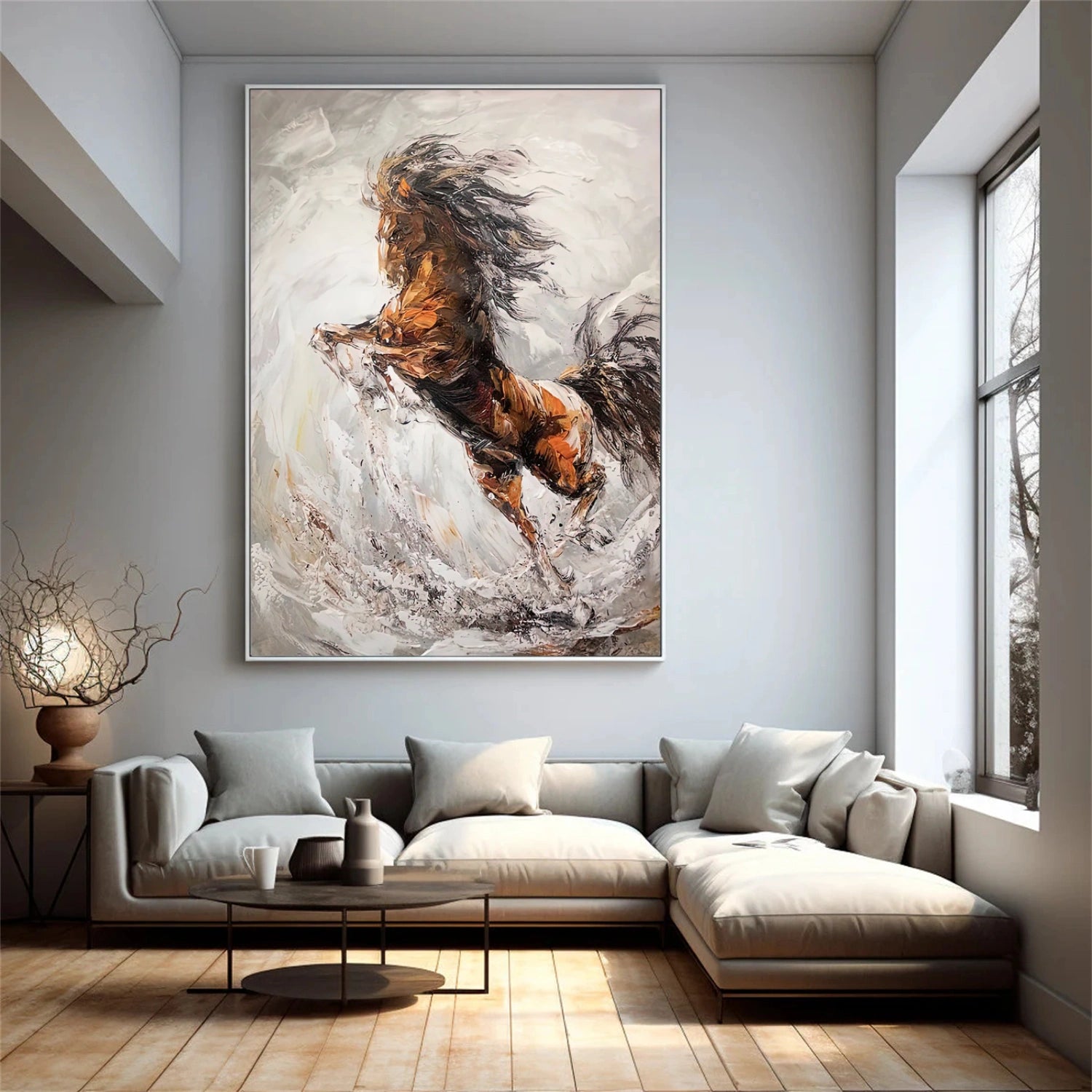 Abstract Animal Art Horse Wall Art #AT046