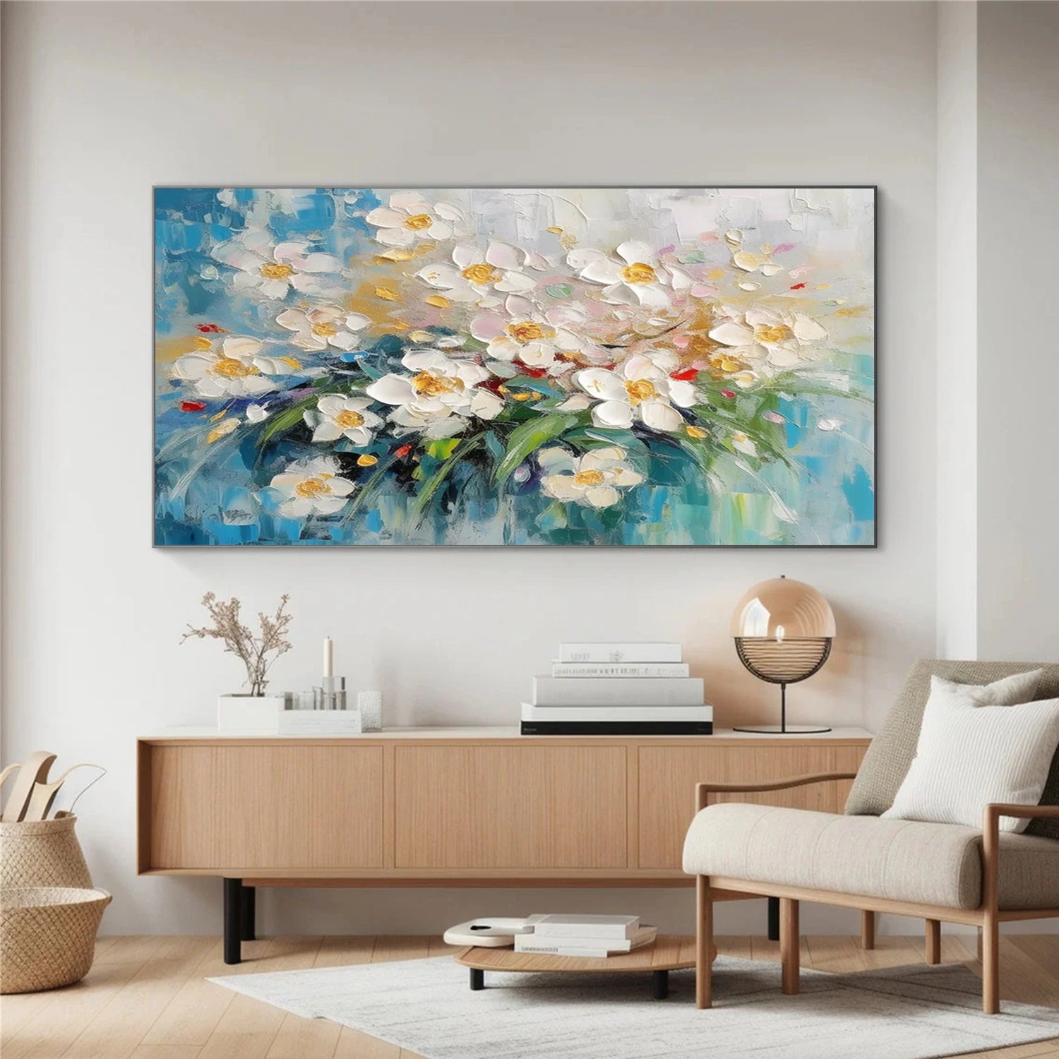 Tree And Flower Abstract Textured Wall Art #TF116