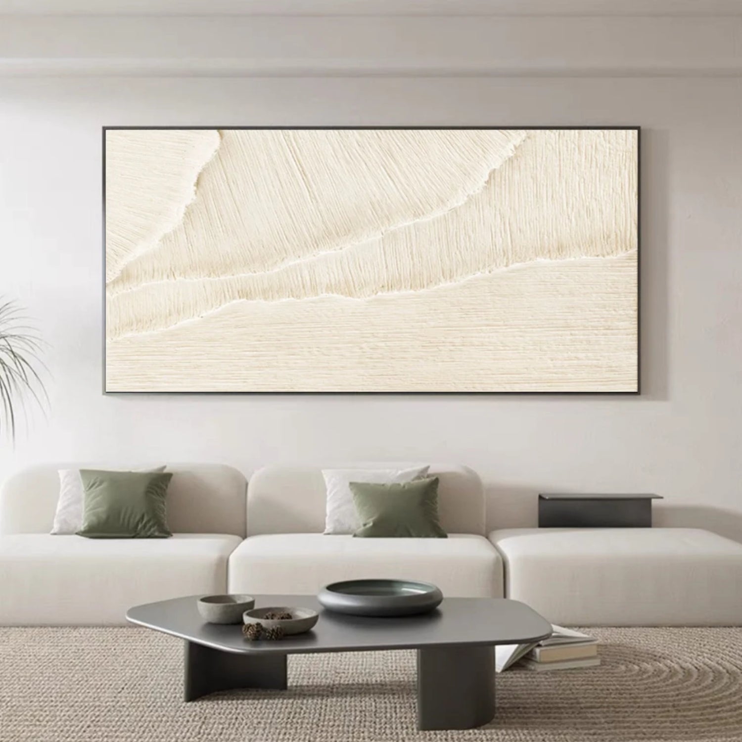 White Textured Minimalist Wall Art #WT012