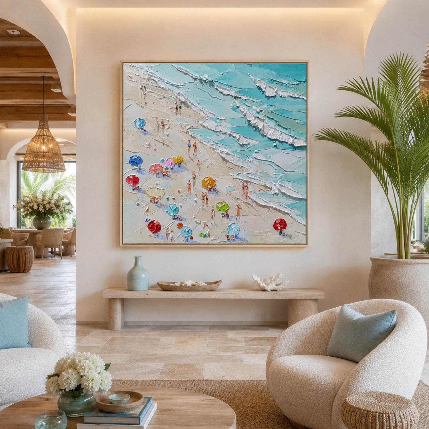 Sky And Ocean Abstract Textured Wall Art #SO428