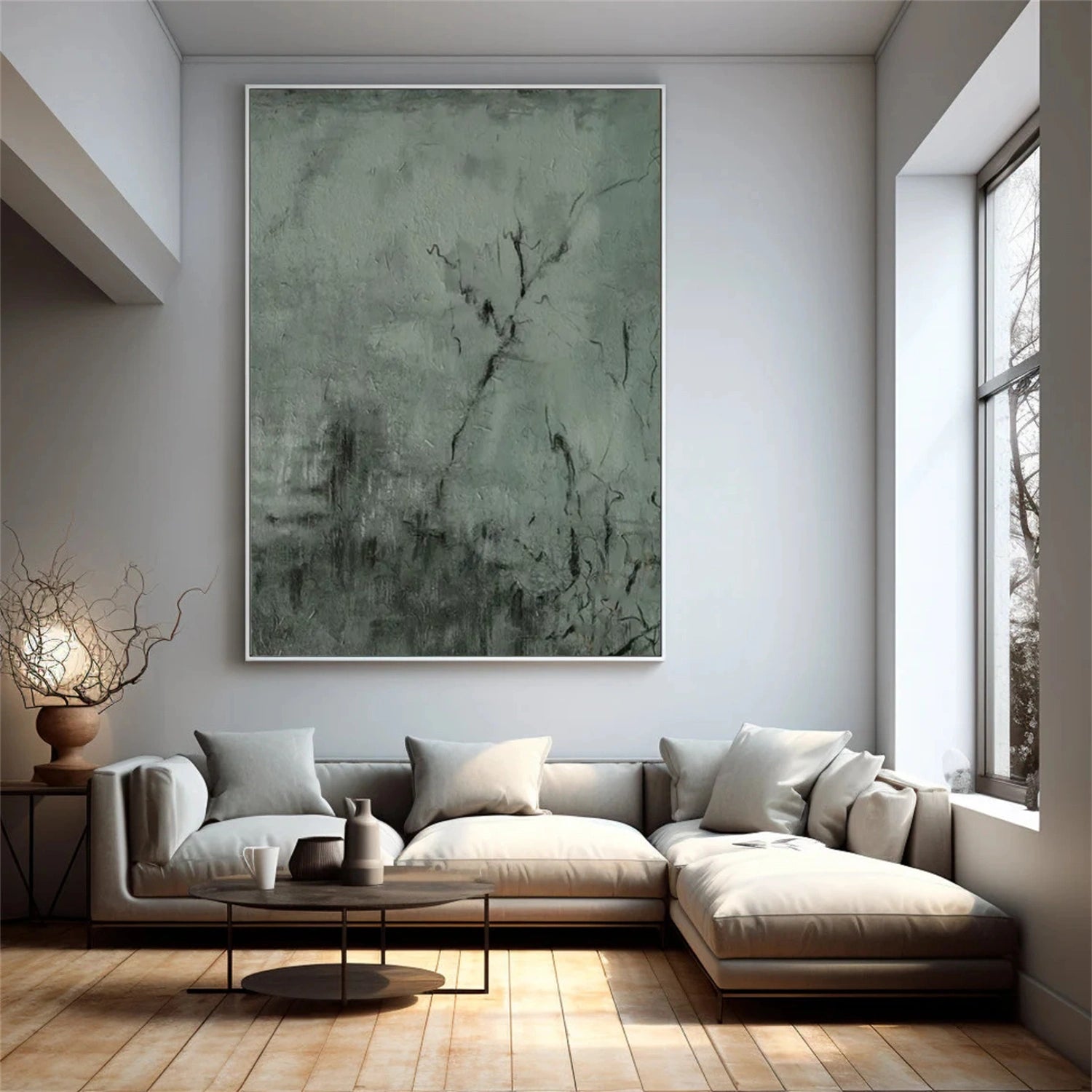 Green Abstract Wall Art #AW140
