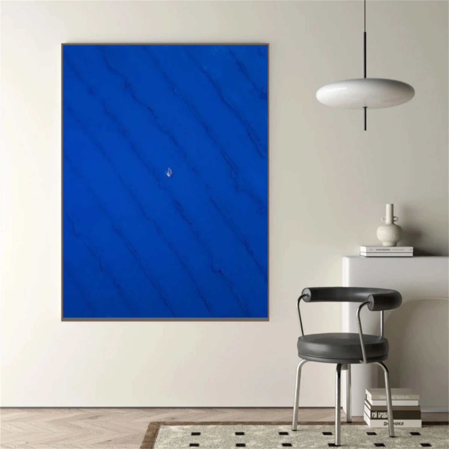 Blue Sky And Ocean Abstract Textured Wall Art #SO271