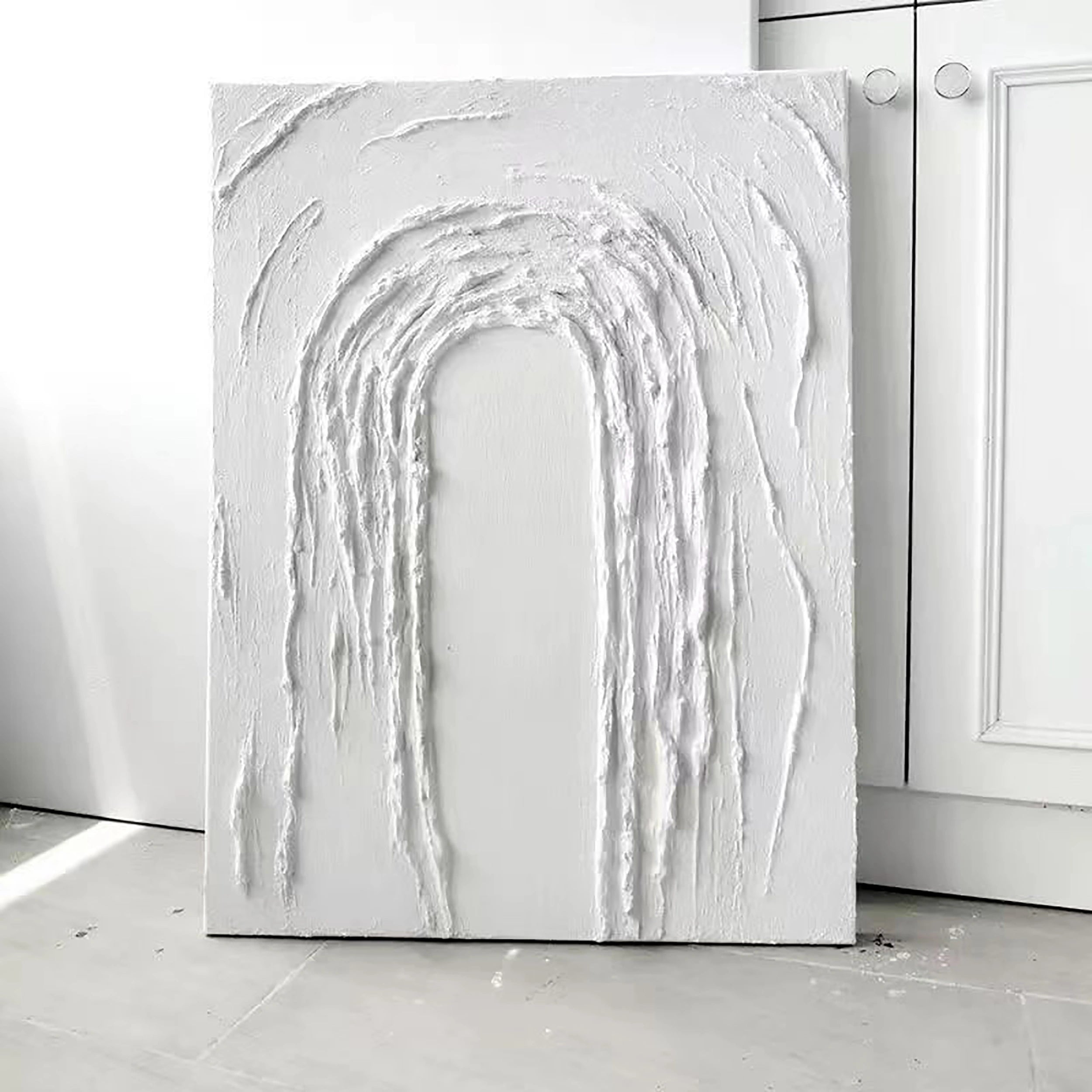 White Textured Minimalist Wall Art #WT085