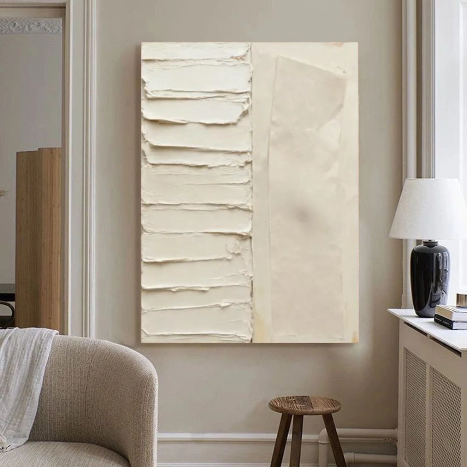 Beige Textured Minimalist Wall Art #WT206