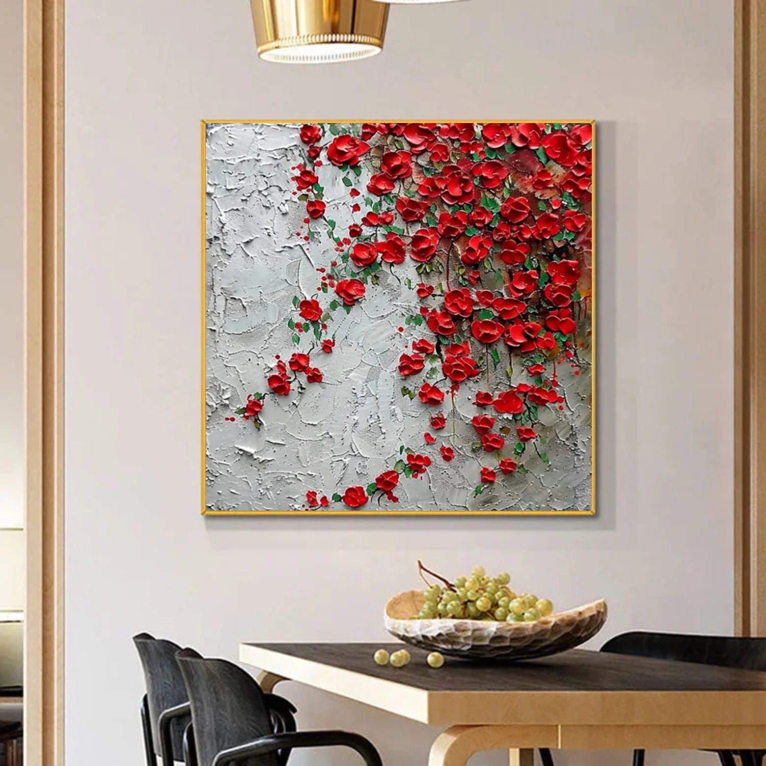 Tree And Flower Abstract Textured Wall Art #TF155