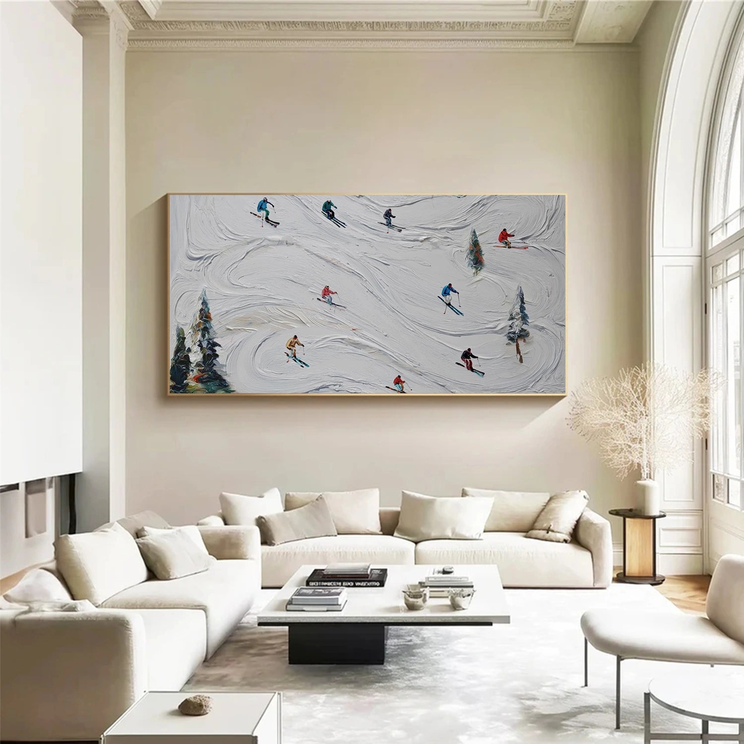 Skiing Sport Textured Wall Art #BA045