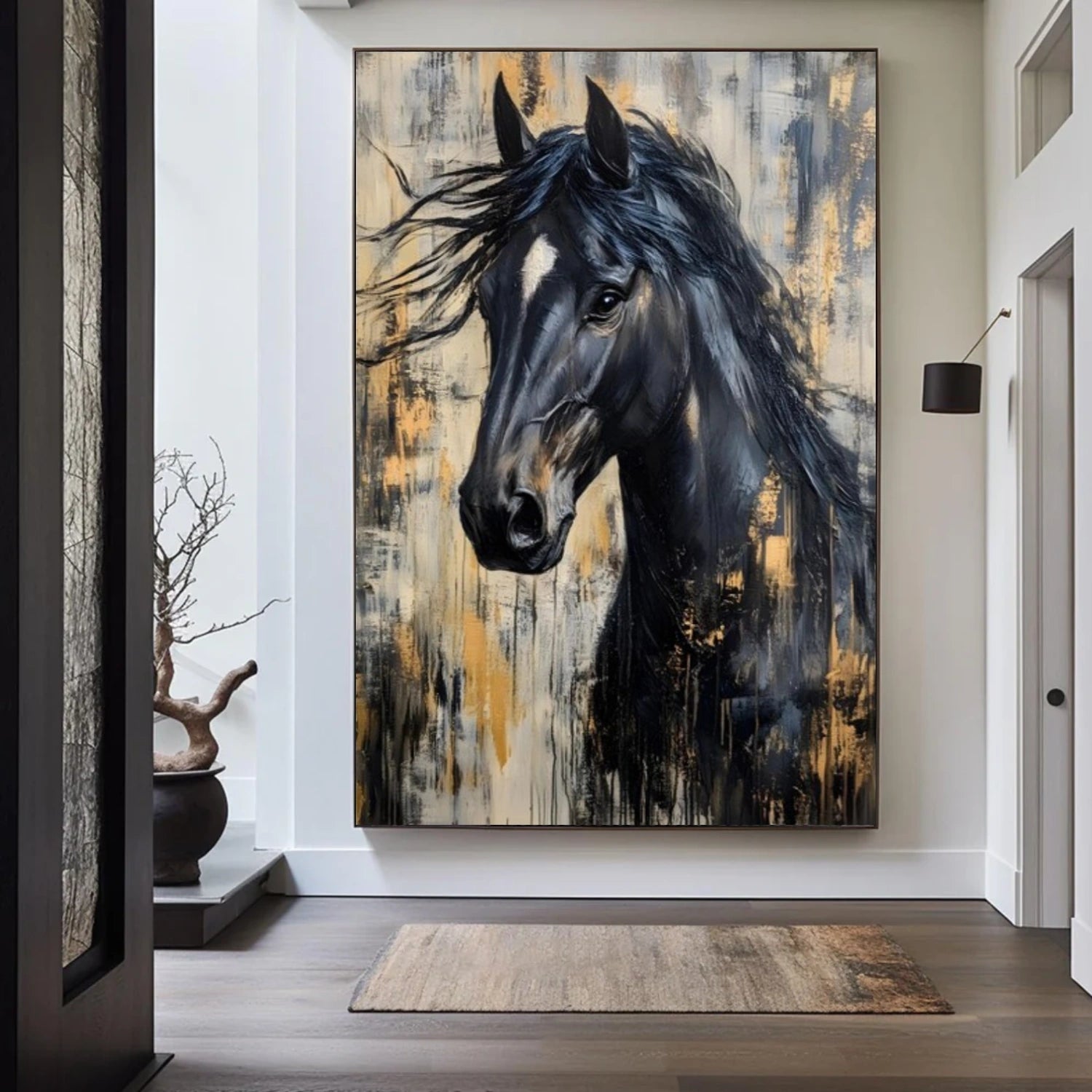 Abstract Animal Art Horse Wall Art #AT044