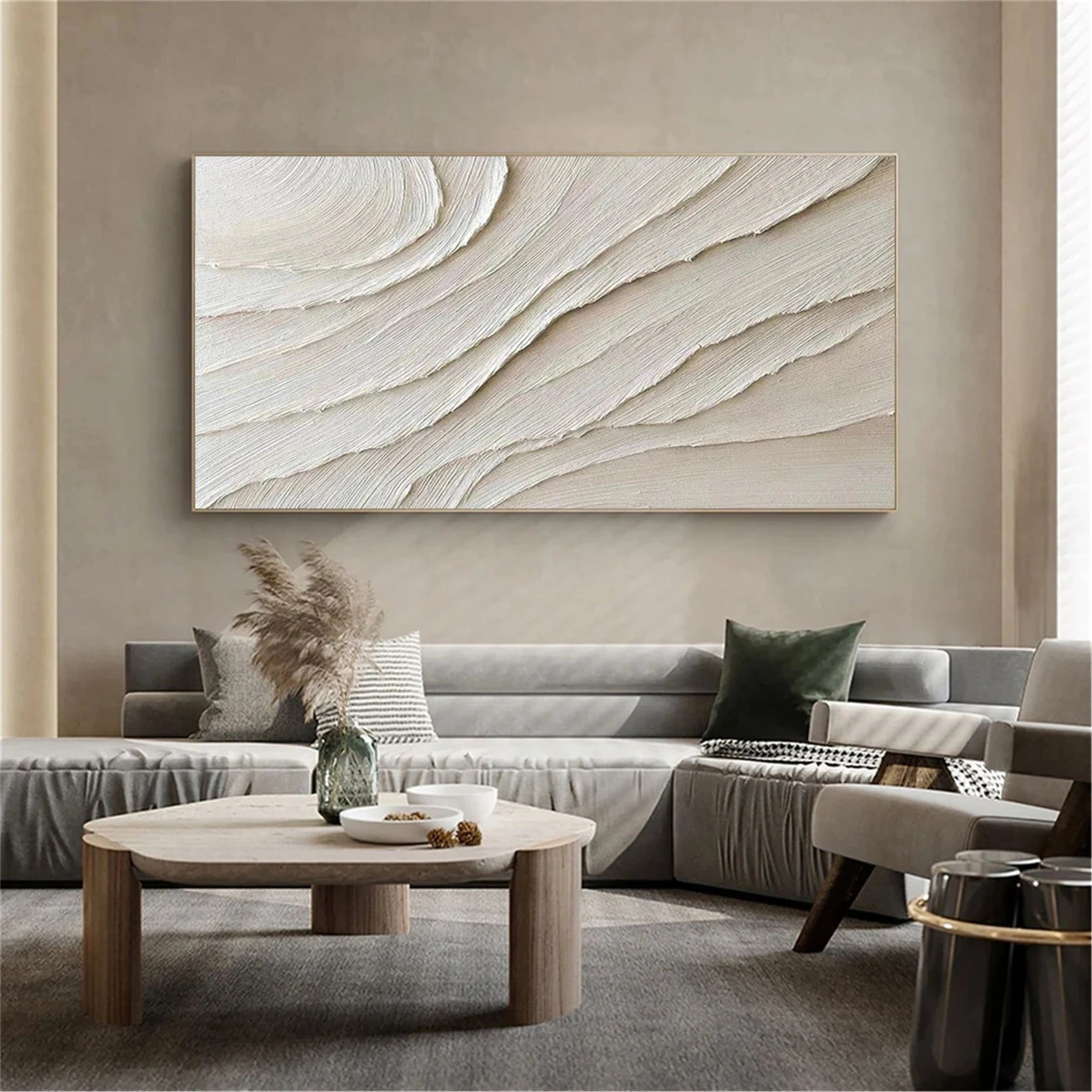 White Textured Minimalist Wall Art #WT170