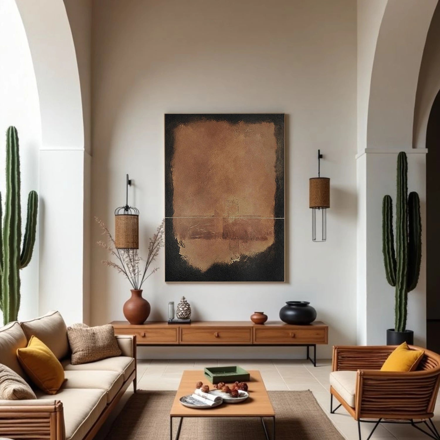 Black and Brown Abstract Wall Art #AW244