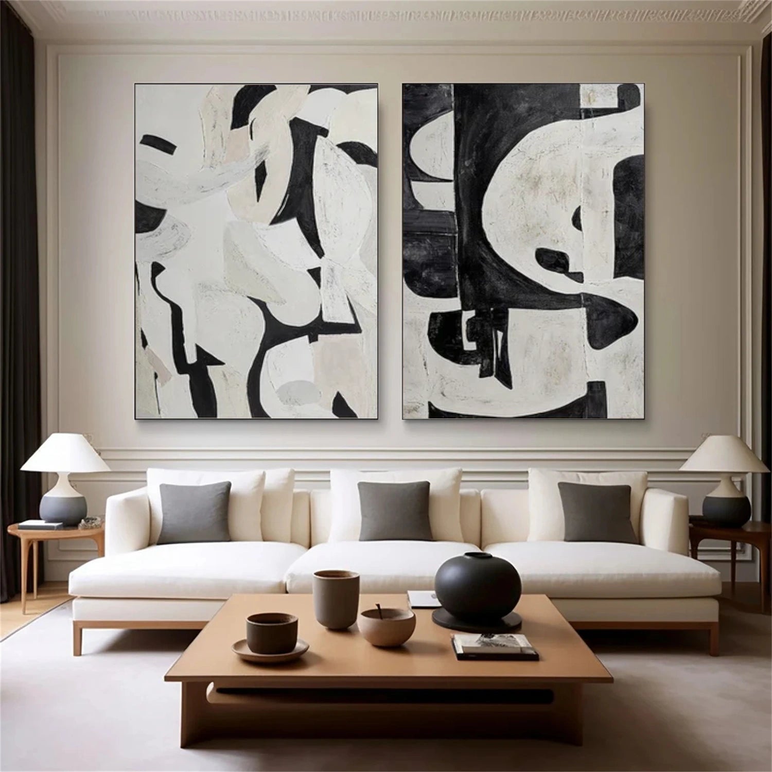 Wabi Sabi Abstract Canvas Art Set of 2 #WA204