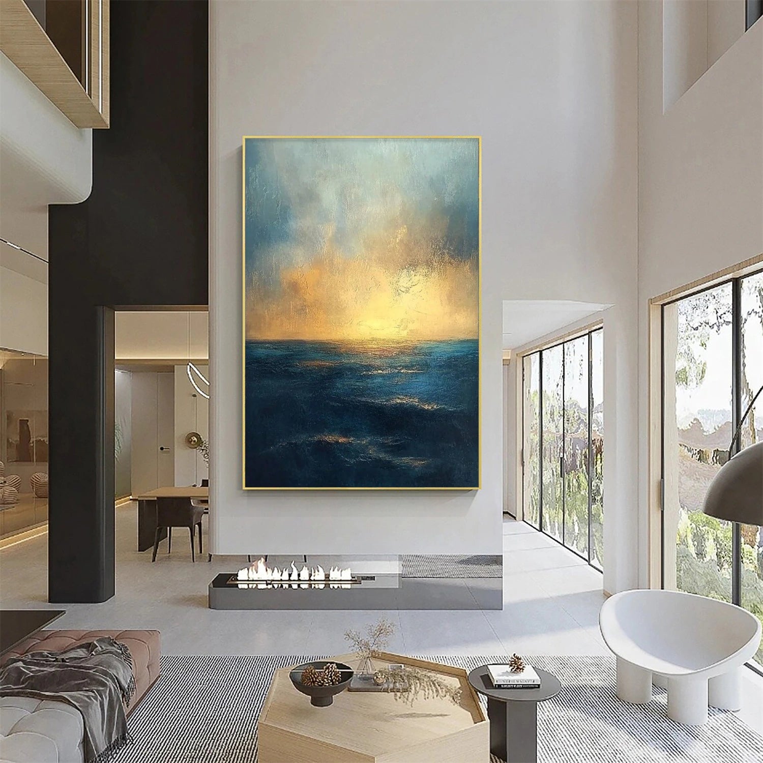 Sky And Ocean Abstract Wall Art #SO281