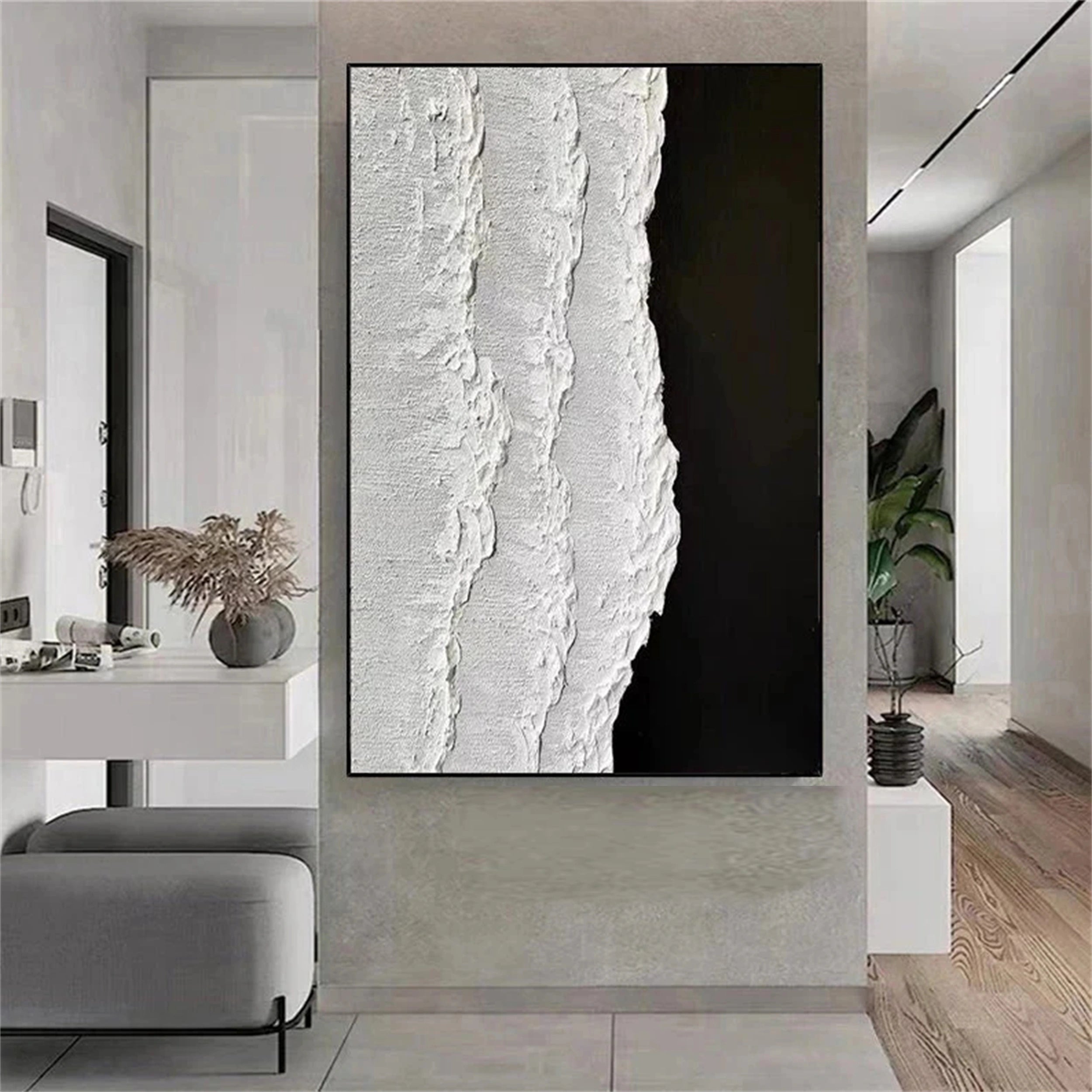 White Textured Minimalist Wall Art #WT073
