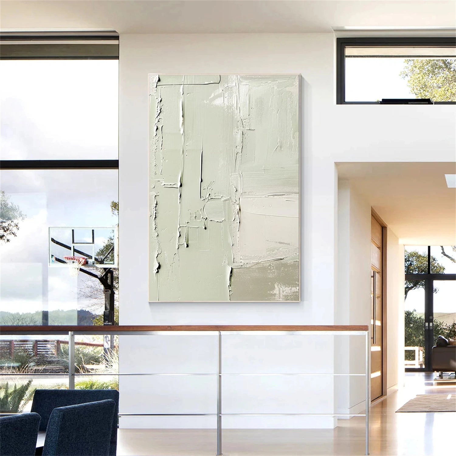 Green Abstract Textured Wall Art #AW120