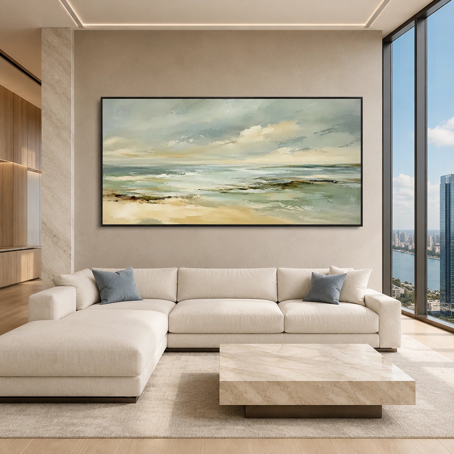 Sky And Ocean Abstract Wall Art #SO448