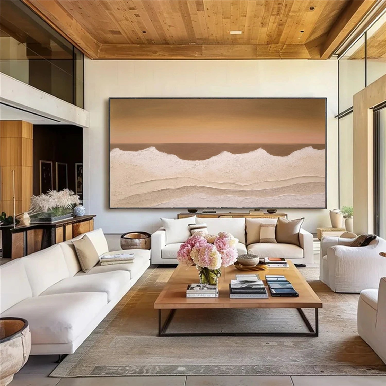 Sky And Ocean Abstract Textured Wall Art #SO408