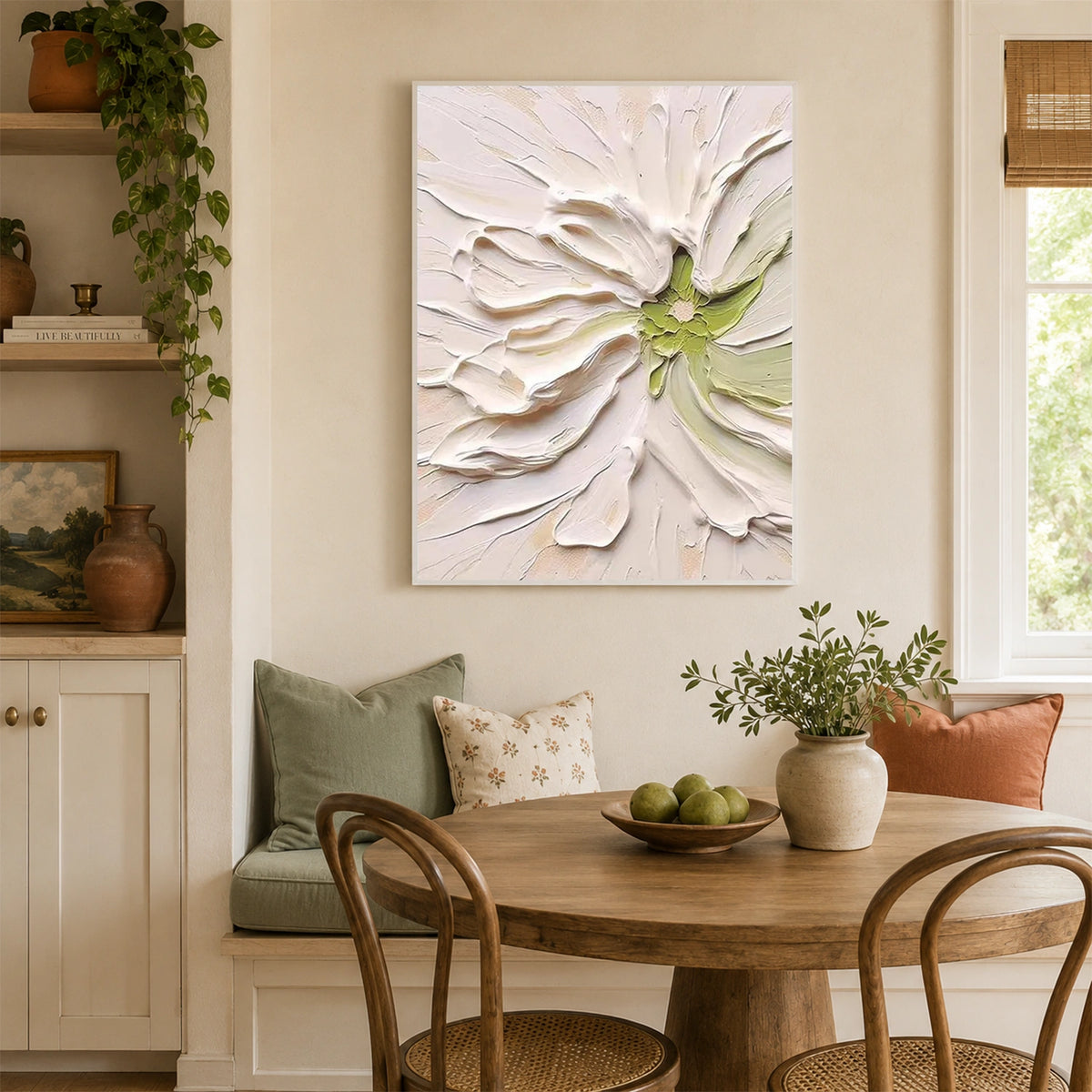 Tree And Flower Abstract Textured Wall Art #TF226
