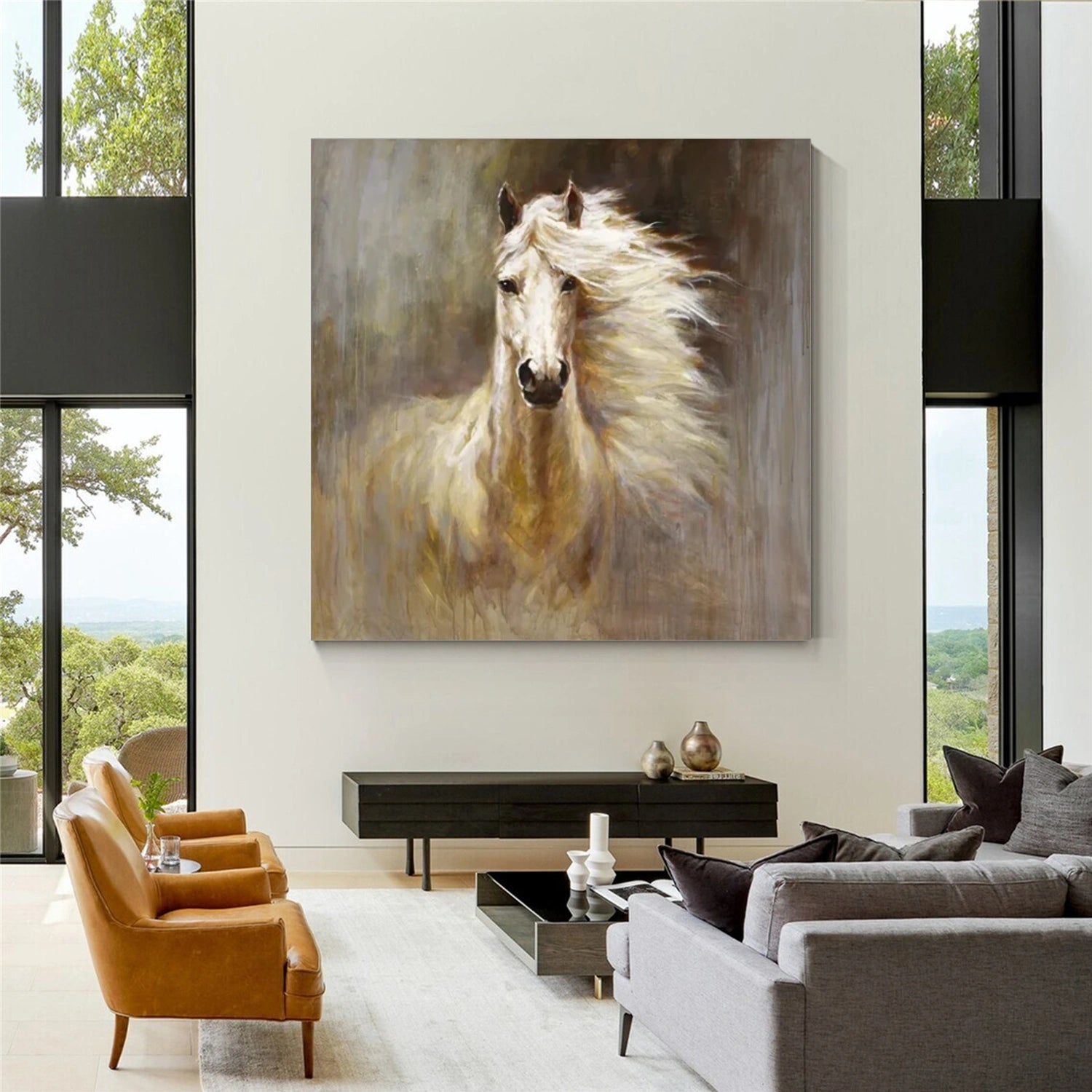 Abstract Animal Art Horse Wall Art #AT012
